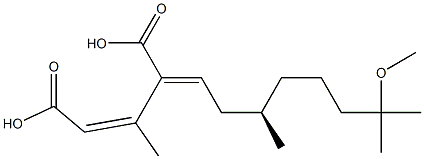 (2Z,4E,7R)-11-Methoxy-3,7,11-trimethyl-4-carboxy-2,4-dodecadienoic acid Structure