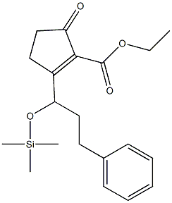 5-Oxo-2-(1-trimethylsilyloxy-3-phenylpropyl)-1-cyclopentene-1-carboxylic acid ethyl ester Structure