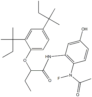 4-(フルオロアセチルアミノ)-5-[2-(2,4-ジ-tert-アミルフェノキシ)ブチリルアミノ]フェノール 化学構造式