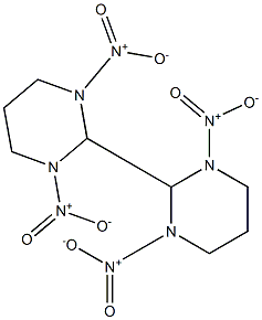 1,1',2α,2'β,3,3',4,4',5,5',6,6'-ドデカヒドロ-1,1',3,3'-テトラニトロ-2,2'-ビピリミジン 化学構造式