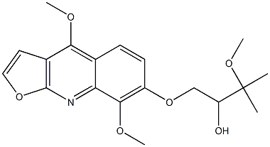 1-[(4,8-Dimethoxyfuro[2,3-b]quinolin-7-yl)oxy]-3-methoxy-3-methyl-2-butanol Structure