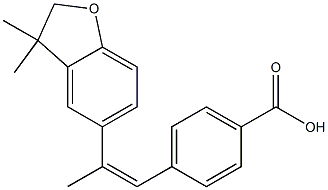 4-[(Z)-2-[(2,3-ジヒドロ-3,3-ジメチルベンゾフラン)-5-イル]-1-プロペニル]安息香酸 化学構造式