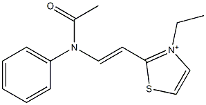 2-[2-[Acetyl(phenyl)amino]ethenyl]-3-ethylthiazolium Structure