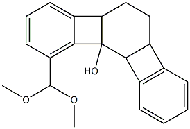 4b,5,6,6a,10b,10c-ヘキサヒドロ-10-(ジメトキシメチル)ベンゾ[3,4]シクロブタ[1,2-a]ビフェニレン-10b-オール 化学構造式