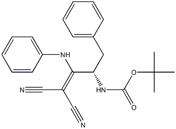 [(S)-3-Phenyl-2-[(tert-butoxycarbonyl)amino]-1-anilinopropylidene]malononitrile Struktur