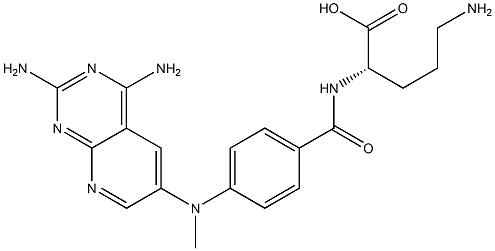 (S)-5-Amino-2-[4-[(2,4-diaminopyrido[2,3-d]pyrimidin-6-yl)methylamino]benzoylamino]valeric acid Struktur