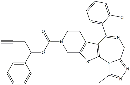 1-Methyl-6-(2-chlorophenyl)-9-[(1-phenyl-3-butynyloxy)carbonyl]-7,8,9,10-tetrahydro-4H-pyrido[4',3':4,5]thieno[3,2-f][1,2,4]triazolo[4,3-a][1,4]diazepine