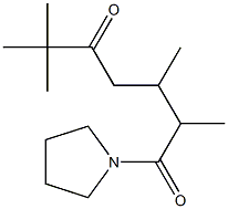 1-(1-Pyrrolidinyl)-2,3,6,6-tetramethyl-1,5-heptanedione Struktur