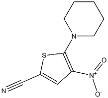 2-ピペリジノ-3-ニトロ-5-シアノチオフェン 化学構造式