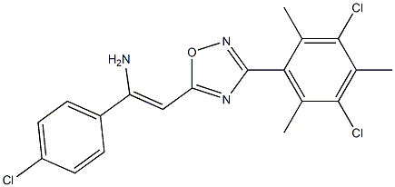 5-[(Z)-2-Amino-2-(4-chlorophenyl)ethenyl]-3-(3,5-dichloro-2,4,6-trimethylphenyl)-1,2,4-oxadiazole 结构式
