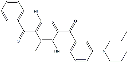 2-(Dipropylamino)-6-ethyl-5,12-dihydroquino[2,3-b]acridine-7,14-dione 结构式