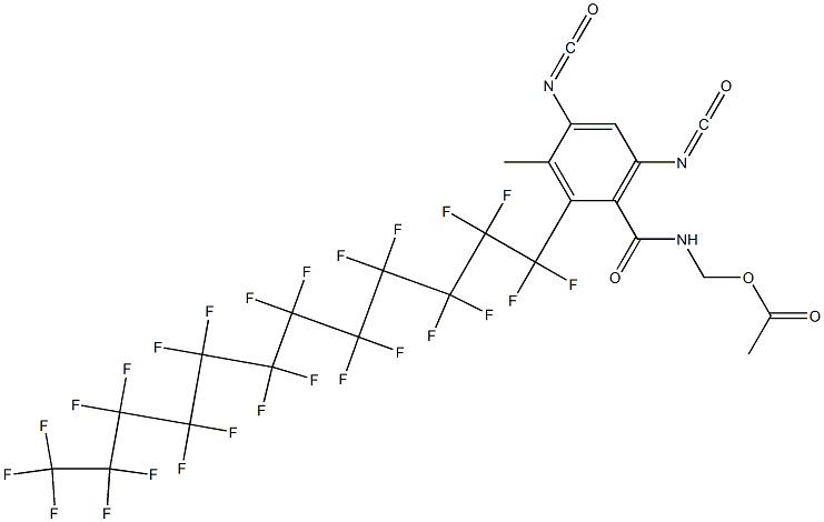 N-(Acetyloxymethyl)-2-(pentacosafluorododecyl)-4,6-diisocyanato-3-methylbenzamide Struktur