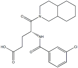 (R)-4-(3-Chlorobenzoylamino)-5-oxo-5-[(decahydroisoquinolin)-2-yl]valeric acid Structure