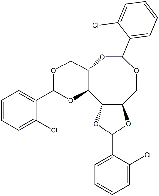 1-O,5-O:2-O,3-O:4-O,6-O-Tris(2-chlorobenzylidene)-L-glucitol Structure