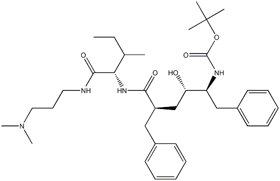(2S)-2-[[(2R,4S,5S)-5-(tert-Butoxycarbonylamino)-2-benzyl-4-hydroxy-6-phenylhexanoyl]amino]-N-(3-dimethylaminopropyl)-3-methylpentanamide 结构式