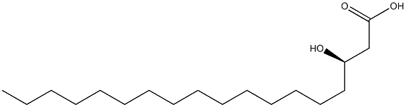 (R)-3-ヒドロキシオクタデカン酸 化学構造式