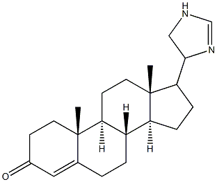 17-(2-イミダゾリン-4-イル)アンドロスタ-4-エン-3-オン 化学構造式