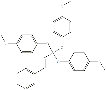 [(E)-2-フェニルエテニル]トリス(4-メトキシフェノキシ)シラン 化学構造式