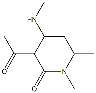 3-Acetyl-1,6-dimethyl-4-(methylamino)-2-piperidinone Structure