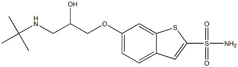 6-[3-(tert-ブチルアミノ)-2-ヒドロキシプロピルオキシ]ベンゾ[b]チオフェン-2-スルホンアミド 化学構造式