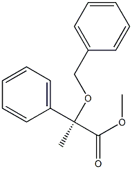 [S,(-)]-2-(ベンジルオキシ)-2-フェニルプロピオン酸メチル 化学構造式