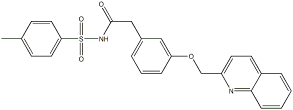 2-[3-(2-キノリニルメトキシ)フェニル]-N-(p-トリルスルホニル)アセトアミド 化学構造式