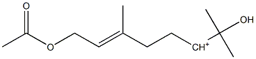 (E)-7-Acetoxy-1,1,5-trimethyl-1-hydroxy-5-hepten-2-ium Struktur