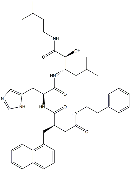 (2S,3S)-N-(3-Methylbutyl)-3-[[N-[(2R)-3-[(phenethylamino)carbonyl]-2-[(naphthalen-1-yl)methyl]propionyl]-L-histidyl]amino]-5-methyl-2-hydroxyhexanamide