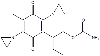 2,5-Bis(1-aziridinyl)-3-methyl-6-[1-[(carbamoyloxy)methyl]propyl]-1,4-benzoquinone Structure