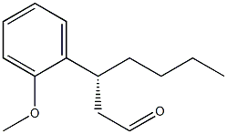 (R)-3-(2-メトキシフェニル)ヘプタナール 化学構造式