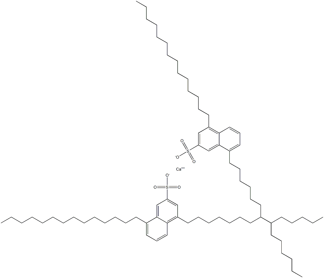Bis(4,8-ditetradecyl-2-naphthalenesulfonic acid)calcium salt Structure