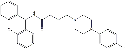 4-[4-(4-Fluorophenyl)-1-piperazinyl]-N-(9H-xanthen-9-yl)butyramide Structure