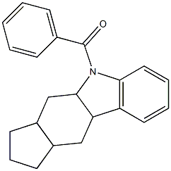 1,2,3,3a,4,4a,9,9a,10,10a-Decahydro-9-benzoyl-9-azacyclopenta[b]fluorene Struktur