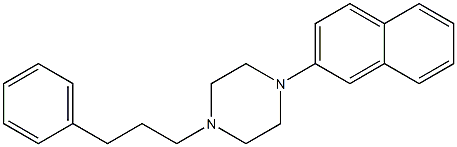 1-(2-ナフタレニル)-4-(3-フェニルプロピル)ピペラジン 化学構造式