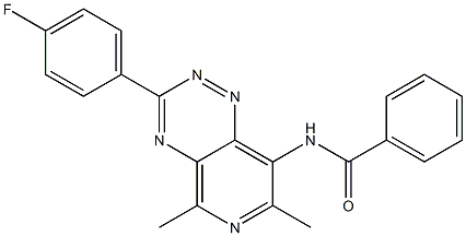 3-(4-Fluorophenyl)-5,7-dimethyl-8-(benzoylamino)pyrido[3,4-e]-1,2,4-triazine Structure