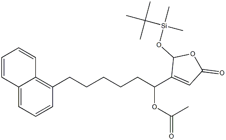 Acetic acid 1-[[2,5-dihydro-5-oxo-2-(tert-butyldimethylsiloxy)furan]-3-yl]-6-(1-naphtyl)hexyl ester Struktur