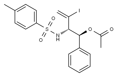 Acetic acid (1S,2S)-1-phenyl-2-(tosylamino)-3-iodo-3-butenyl ester