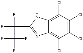 2-(ペンタフルオロエチル)-4,5,6,7-テトラクロロ-1H-ベンゾイミダゾール 化学構造式