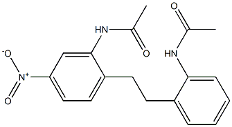 N-[2-[2-(2-Acetylaminophenyl)ethyl]-5-nitrophenyl]acetamide Struktur