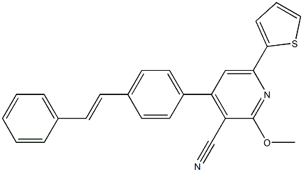 2-Methoxy-4-(4-styrylphenyl)-6-(2-thienyl)pyridine-3-carbonitrile Structure
