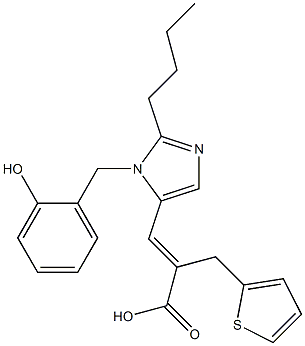 (E)-3-[2-Butyl-1-(2-hydroxybenzyl)-1H-imidazol-5-yl]-2-(2-thienylmethyl)acrylic acid Struktur