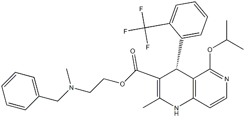  (4R)-1,4-Dihydro-5-isopropyloxy-2-methyl-4-[2-(trifluoromethyl)phenyl]-1,6-naphthyridine-3-carboxylic acid 2-(N-methyl-N-benzylamino)ethyl ester