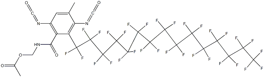 N-(Acetyloxymethyl)-2-(hentriacontafluoropentadecyl)-3,6-diisocyanato-4-methylbenzamide Struktur