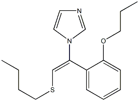 1-[(E)-2-ブチルチオ-1-(2-プロポキシフェニル)エテニル]-1H-イミダゾール 化学構造式