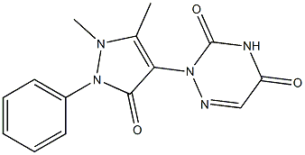 1-[(2,5-Dihydro-2,3-dimethyl-5-oxo-1-phenyl-1H-pyrazol)-4-yl]-6-azauracil Struktur