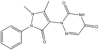 1-[(2,5-ジヒドロ-2,3-ジメチル-5-オキソ-1-フェニル-1H-ピラゾール)-4-イル]-6-アザウラシル 化学構造式