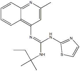 1-tert-Pentyl-2-(2-methyl-4-quinolinyl)-3-(2-thiazolyl)guanidine Structure