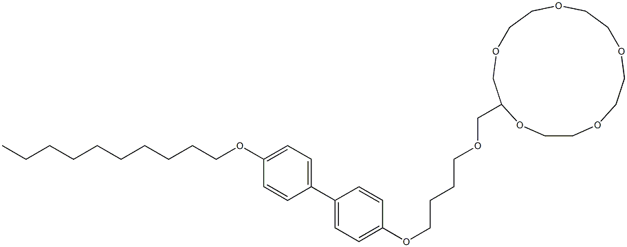 2-[4-[(4-Decyloxy-1,1'-biphenyl-4'-yl)oxy]butoxymethyl]-1,4,7,10,13-pentaoxacyclopentadecane Structure