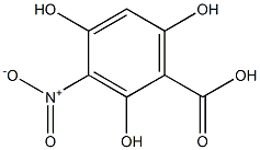 3-ニトロ-2,4,6-トリヒドロキシ安息香酸 化学構造式