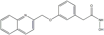 [3-(2-キノリニルメトキシ)フェニル]アセトヒドロキサム酸 化学構造式